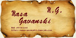 Maša Gavanski vizit kartica
